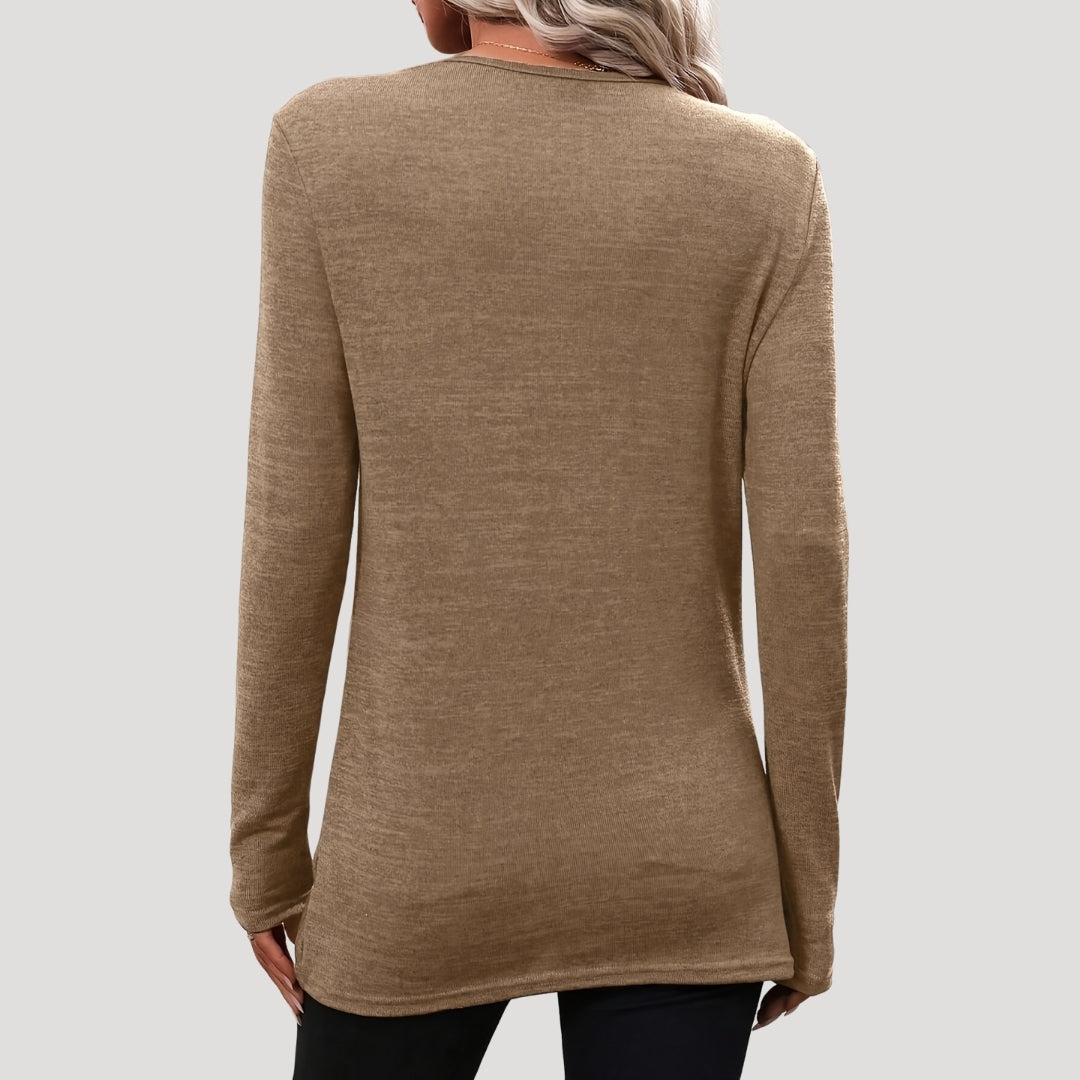 Long sleeve knotted hem tunic