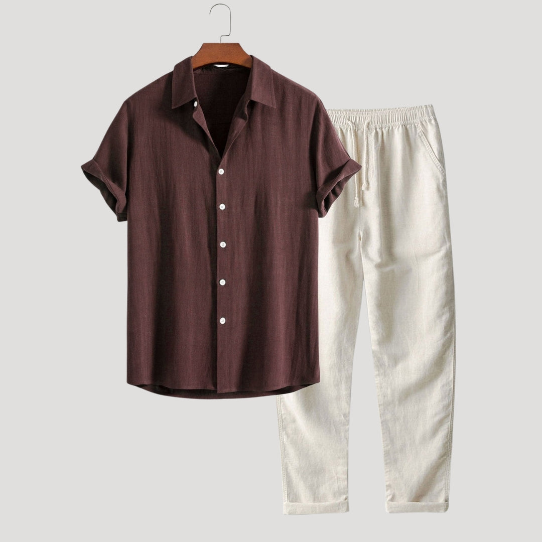Men’s linen co ord shirt and trousers set