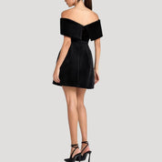 Women's off-shoulder velvet mini dress