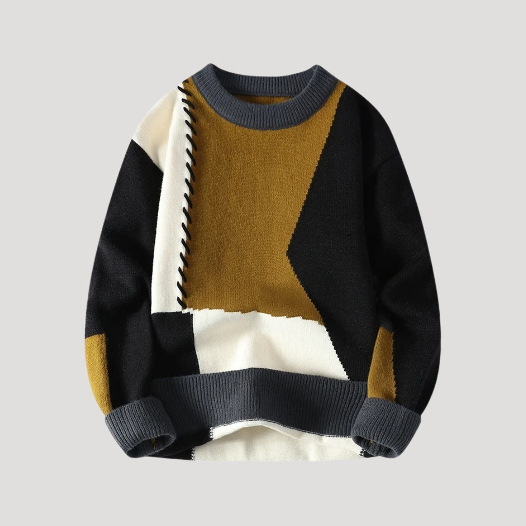 Patchwork knitted sweater