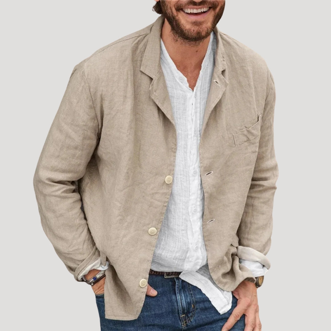 Men’s linen lightweight smart casual blazer jacket