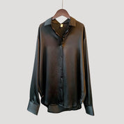 Women’s satin button down blouse