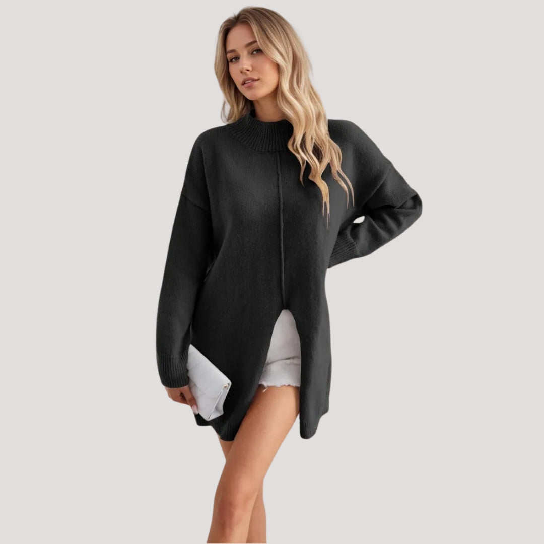 Women oversized split hem sweater