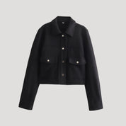 Women cropped wool utility jacket