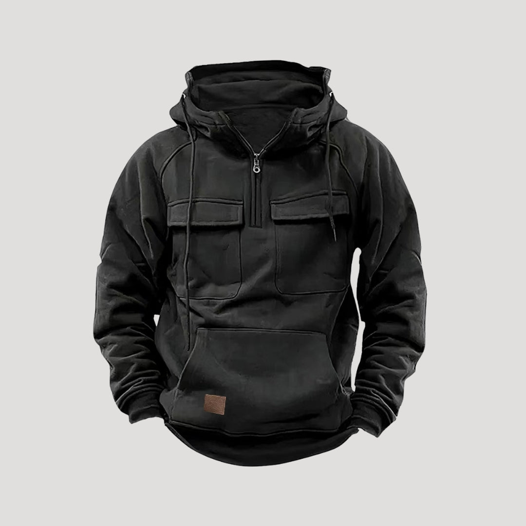 Men’s outdoor winter hoodie fleece zip pullover