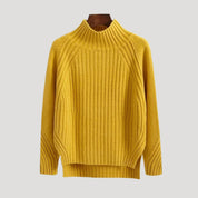 Cozy ribbed high-neck sweater