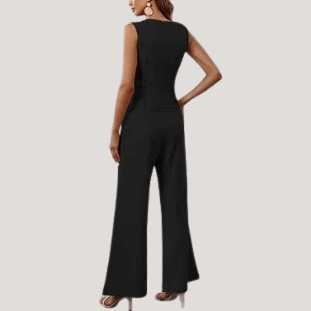 Women’s wide leg tailored jumpsuit smart formal