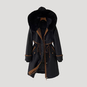 Women’s faux fur long waterproof winter parka coat