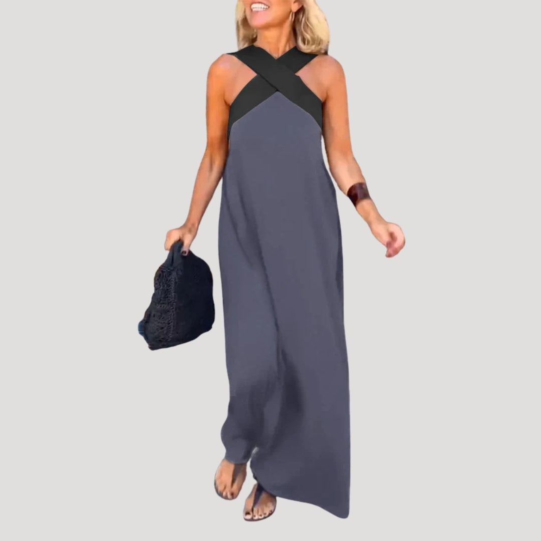 Women’s halter neck sleeveless maxi dress