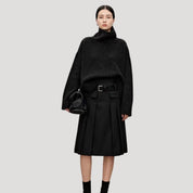 Women’s oversized cashmere high neck knitted sweater