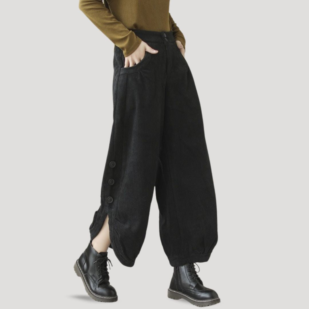 Cropped corduroy pants