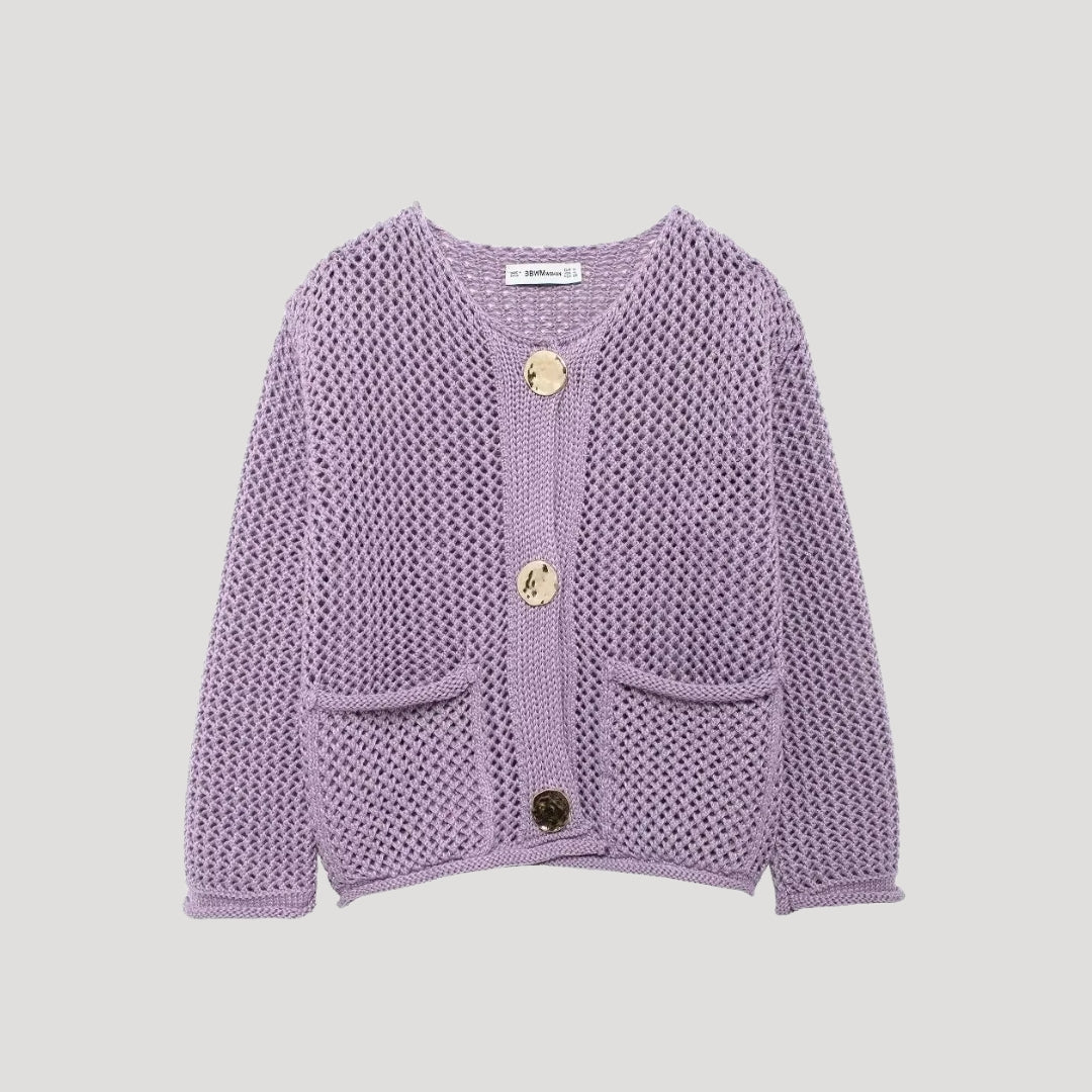 Women knitted button cardigan