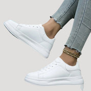 Women’s white platform trainers chunky sole fashion sneakers
