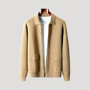 Men’s knitted wool blend button up cardigan