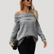 Women’s off the shoulder knit sweater oversized jumper