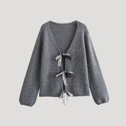 Women knitted cardigan with bows