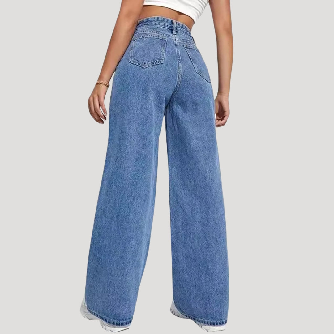 High-waisted wide-leg jeans