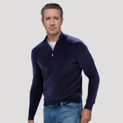 Half-zip ribbed sweater