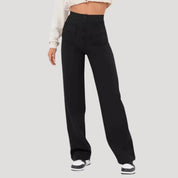 High-waist wide-leg trousers