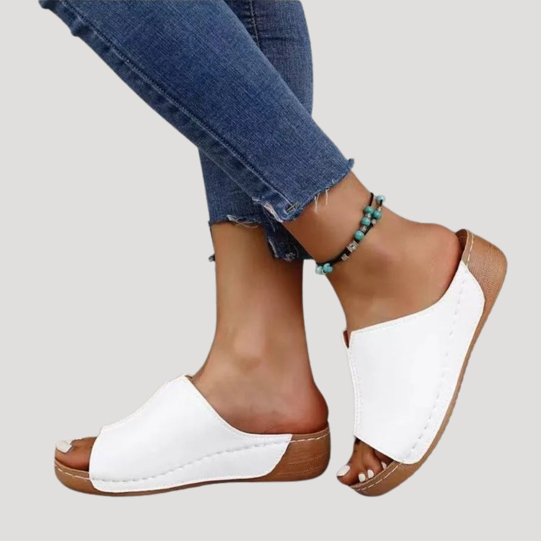 Women’s slip on open toe wedge sandals