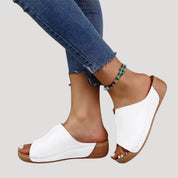 Women’s slip on open toe wedge sandals