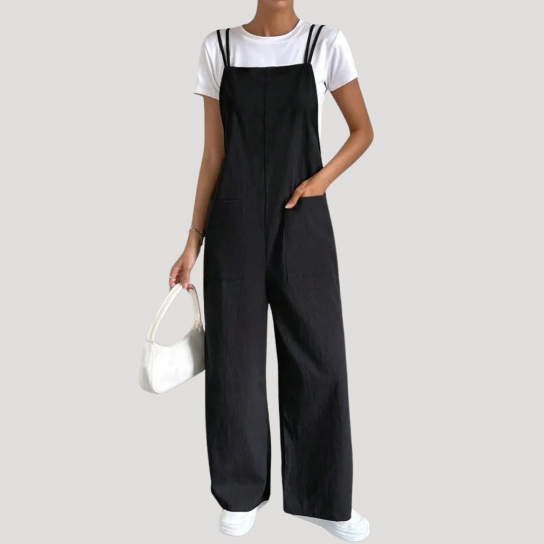 Women’s black summer wide leg jumpsuit