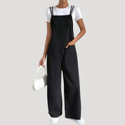 Women’s black summer wide leg jumpsuit