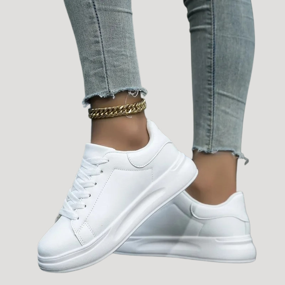 Women’s white platform trainers chunky sole fashion sneakers