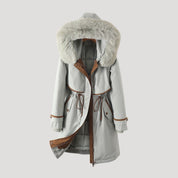 Women’s faux fur long waterproof winter parka coat