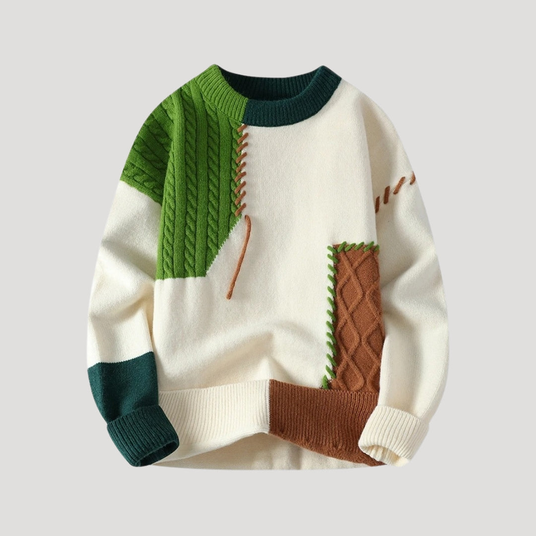 Patchwork knitted sweater