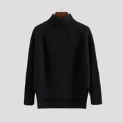 Cozy ribbed high-neck sweater