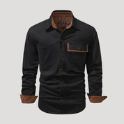 Men’s long sleeve casual pocket button overshirt
