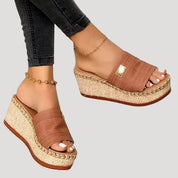 Women’s espadrille platform wedge slide sandals