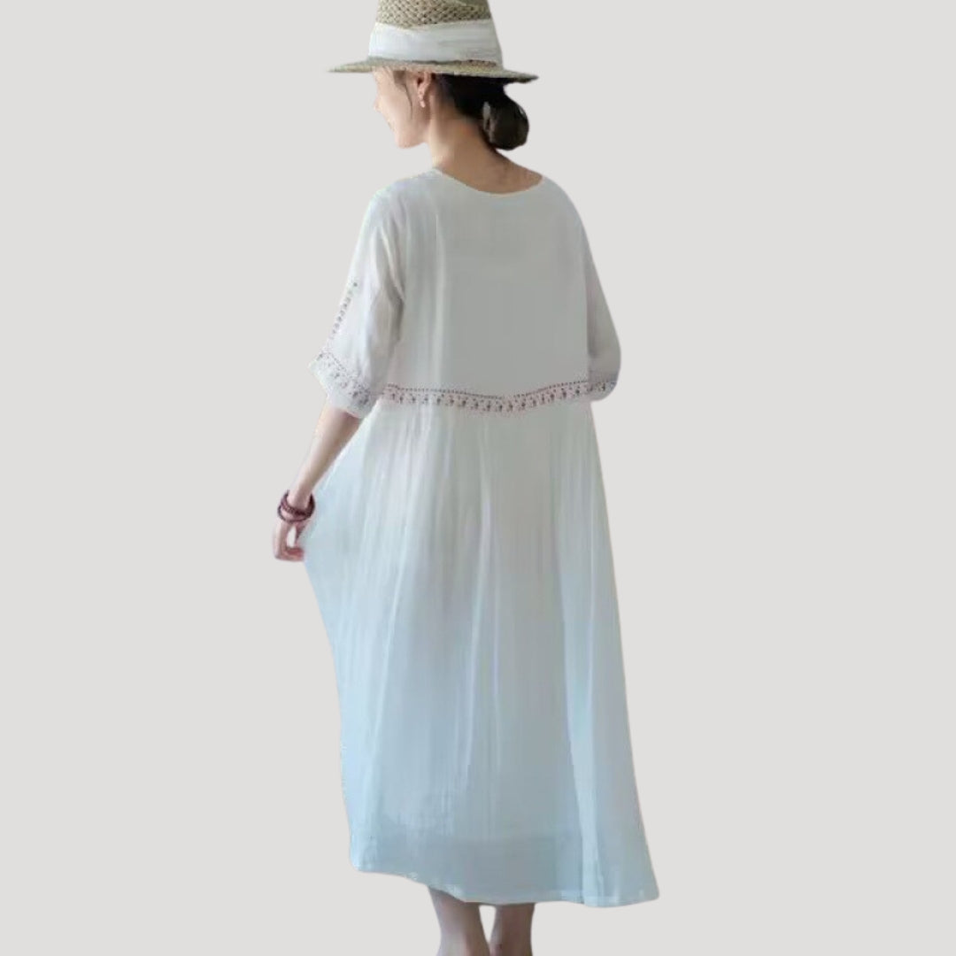 Women’s short sleeve loose fit midi dress