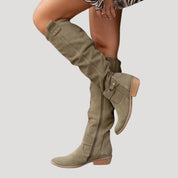 Women knee-high suede boots