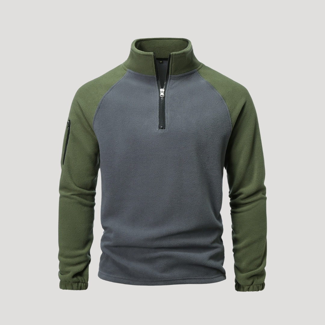 Fleece-lined half-zip jumper