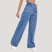 High-waisted wide-leg jeans