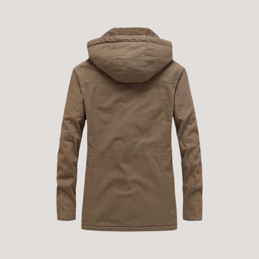 Men hooded fleece-lined jacket