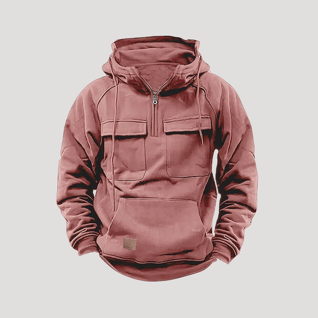 Men’s outdoor winter hoodie fleece zip pullover