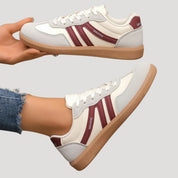Women’s lace-up retro sneakers with contrast stripes