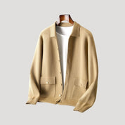 Men’s knitted wool blend button up cardigan