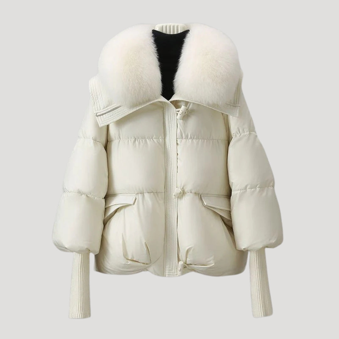 Winter fur collar puffer coat