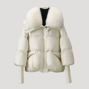 Winter fur collar puffer coat