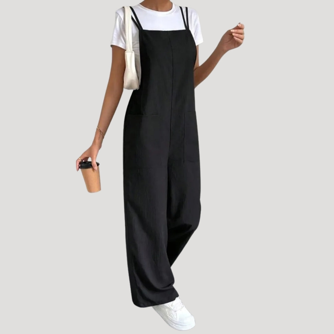 Women’s black summer wide leg jumpsuit