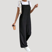 Women’s black summer wide leg jumpsuit