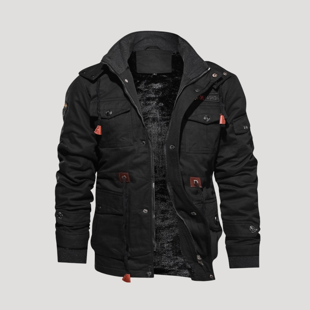 Men’s outdoor winter jacket – windproof fleece lined coat