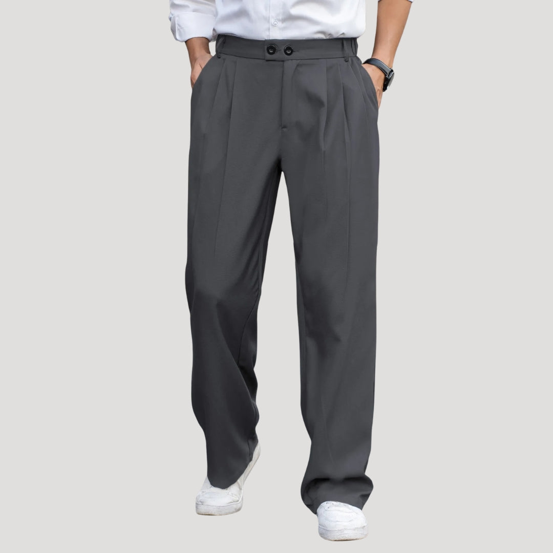 Men’s pleated wide leg smart formal trousers
