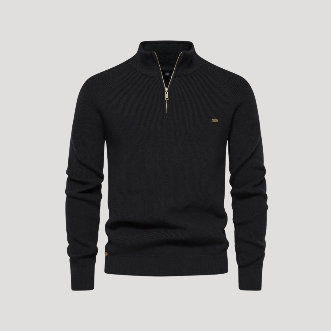 Half-zip premium knit sweater