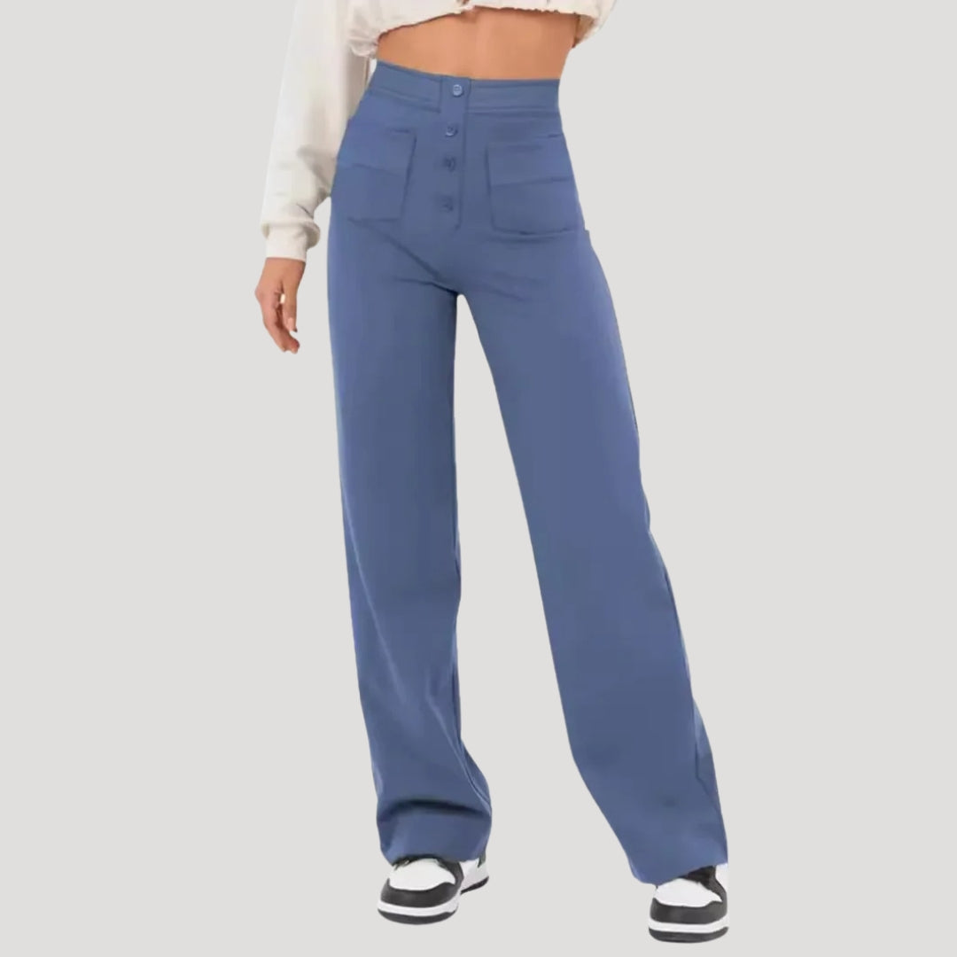 High-waist wide-leg trousers