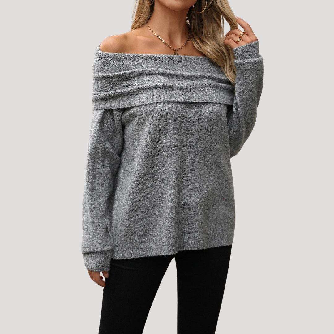 Women’s off the shoulder knit sweater oversized jumper